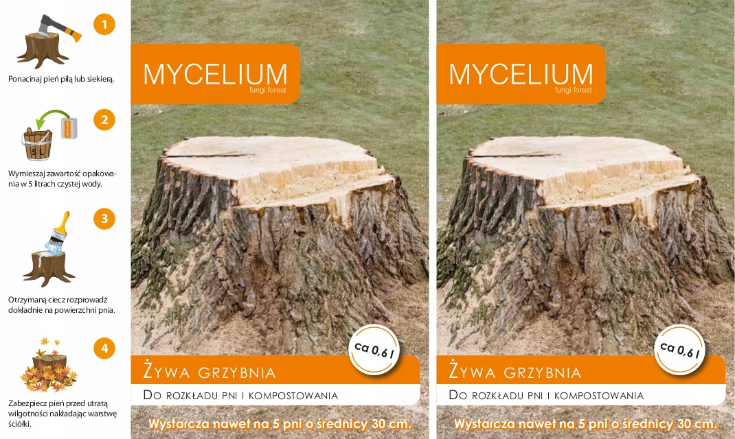 

2 x Żywa Grzybnia Do Rozkładu Pni Drzew I Kompost.