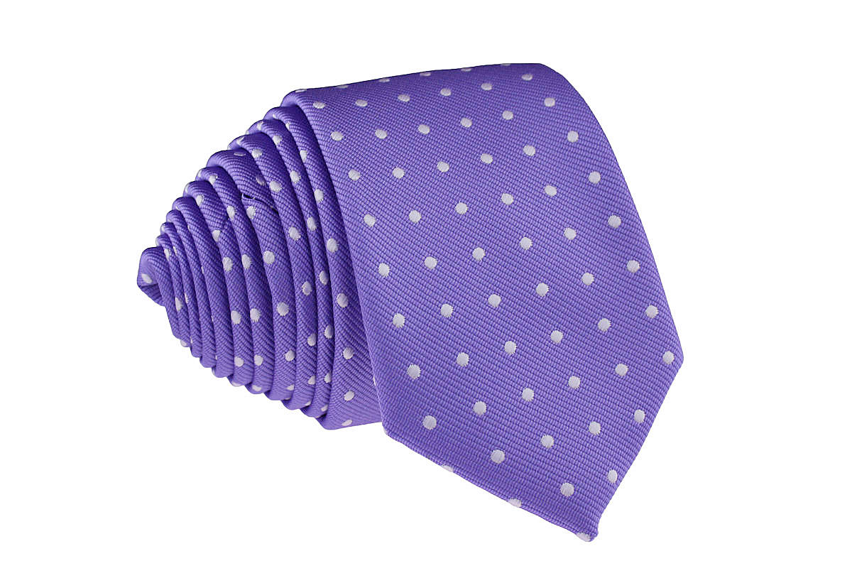 

Krawat Wąski Śledź 6cm Jasny Fioletowy W Kropeczki