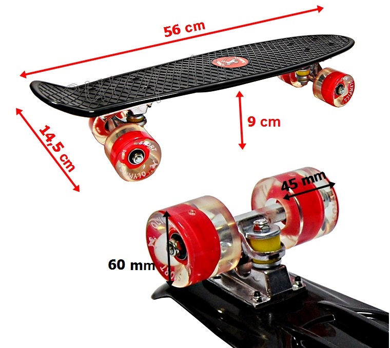 DESKOROLKA typu FISZKA GRAFFITI ŚWIECĄCE KOŁA led Maksymalna waga użytkownika 100 kg