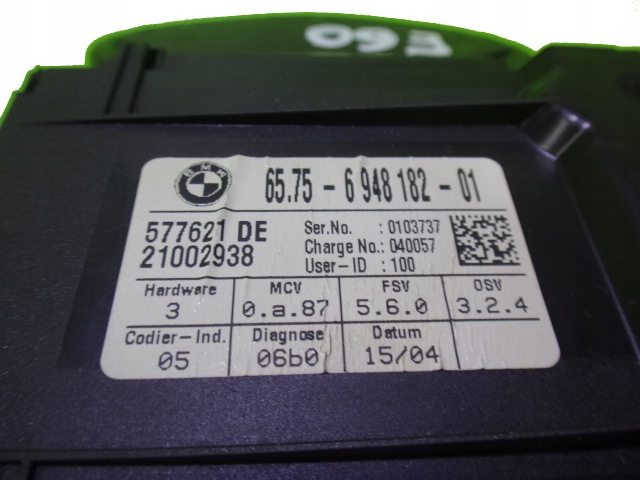 MODUŁ ULTRADŹWIĘKOWY ALARMU BMW E60 E61 6948182 Producent BMW oe