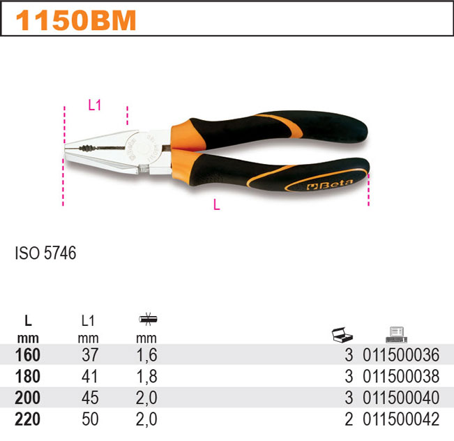 SZCZYPCE UNIWERSALNE KOMBINERKI BETA 1150BM 220 MM Marka Beta