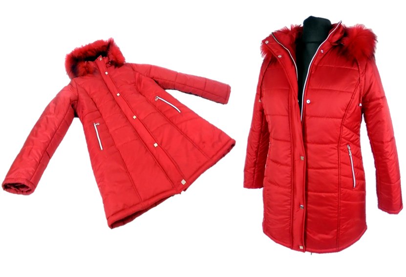 DUŻY ZIMOWY PŁASZCZ KURTKA ZIMOWA XXXL 52 54 Kaptur z kapturem