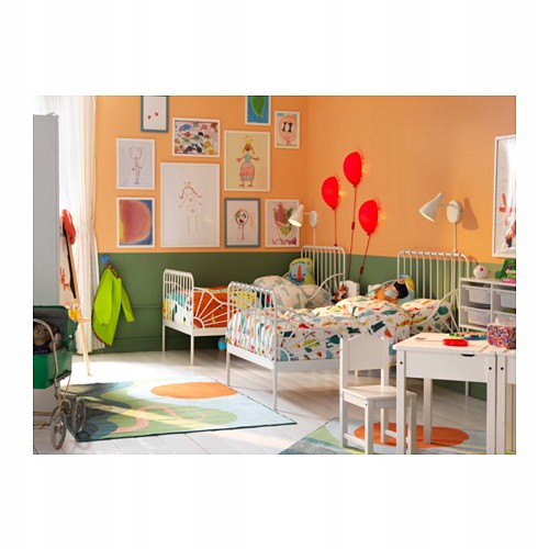 IKEA MINNEN łóżko rosnące rama łóżka BIAŁY Płeć Chłopcy Dziewczynki