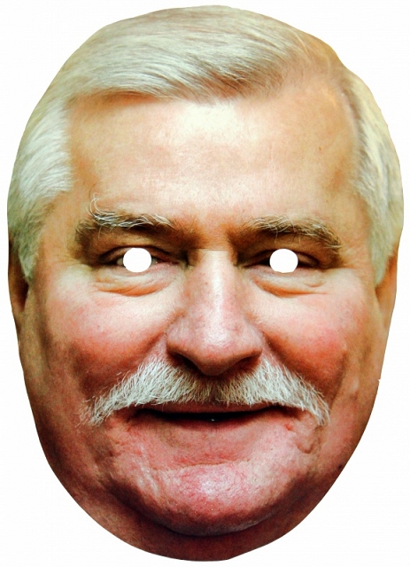 

Maska papierowa polityk solidarność Lech Wałęsa