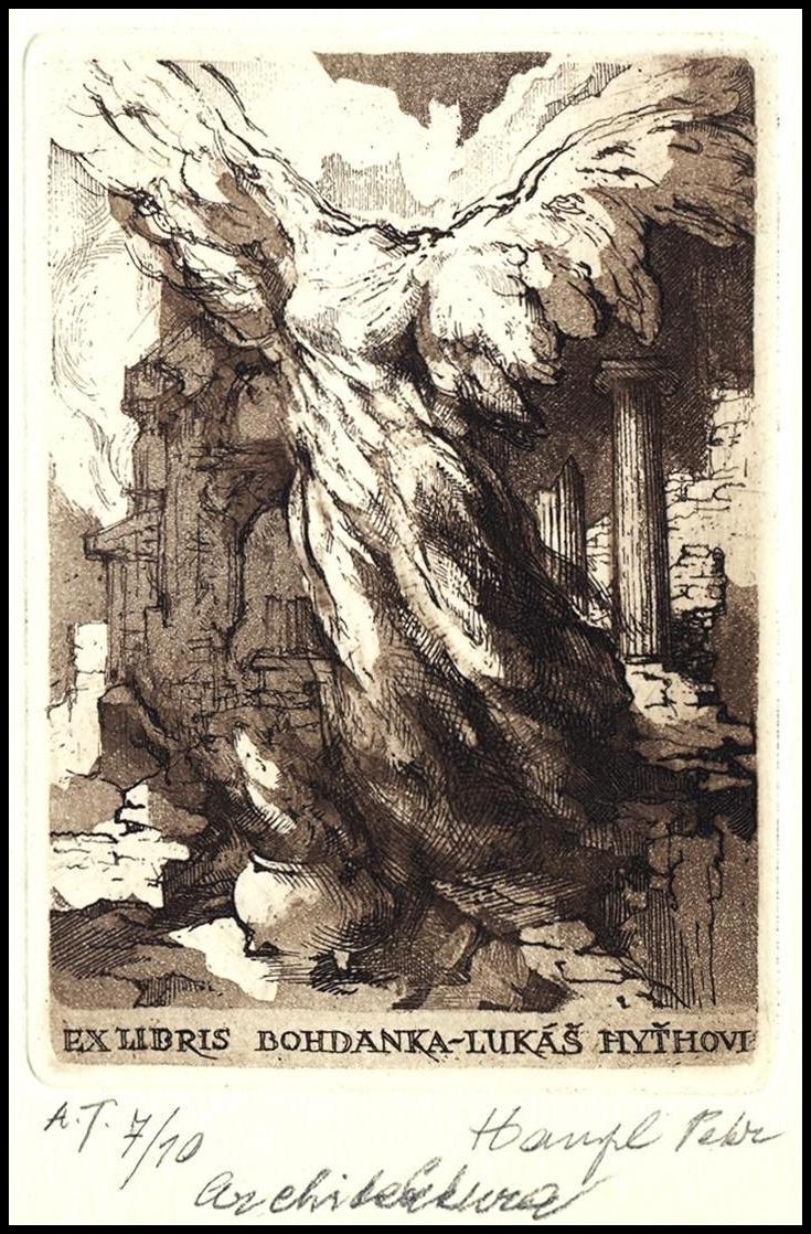 Hampl Petr 1988 Exlibris C2 Mitologia Nike 85