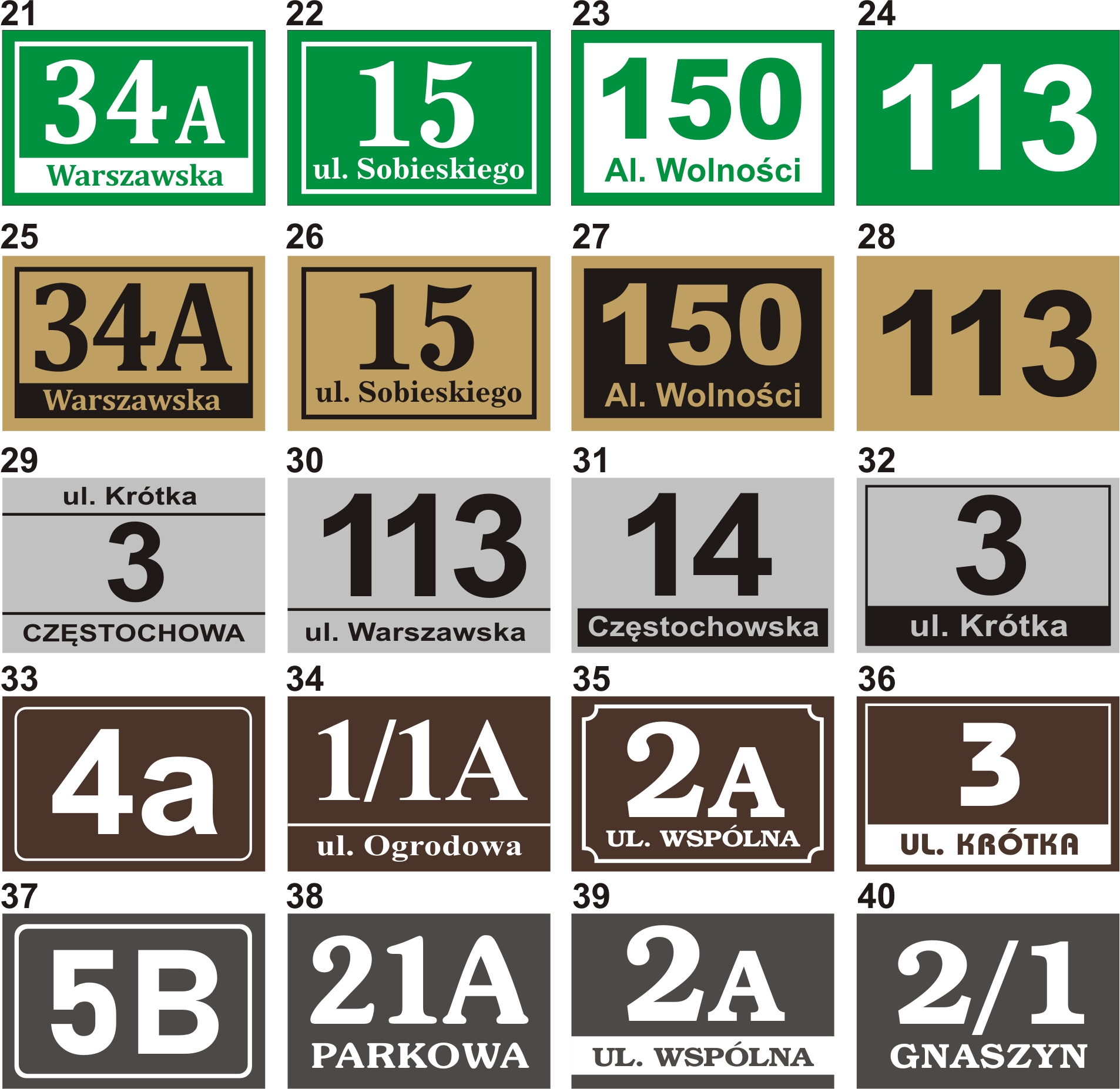 TABLICZKA ADRESOWA numer budynku 15x21cm PCV Kod produktu TABLICZKA 15X21CM