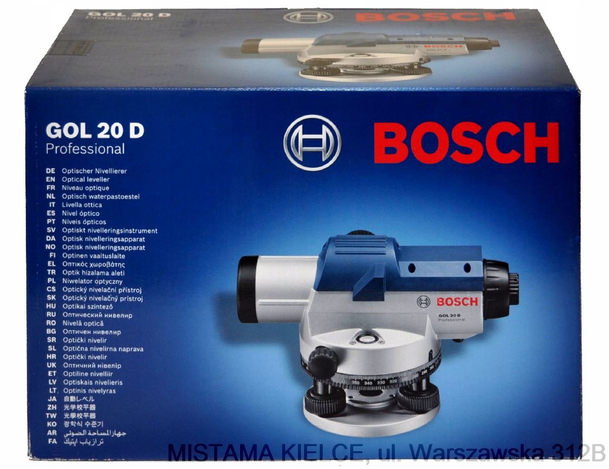 NIWELATOR OPTYCZNY GOL 20 D BOSCH Stopień ochrony IP54