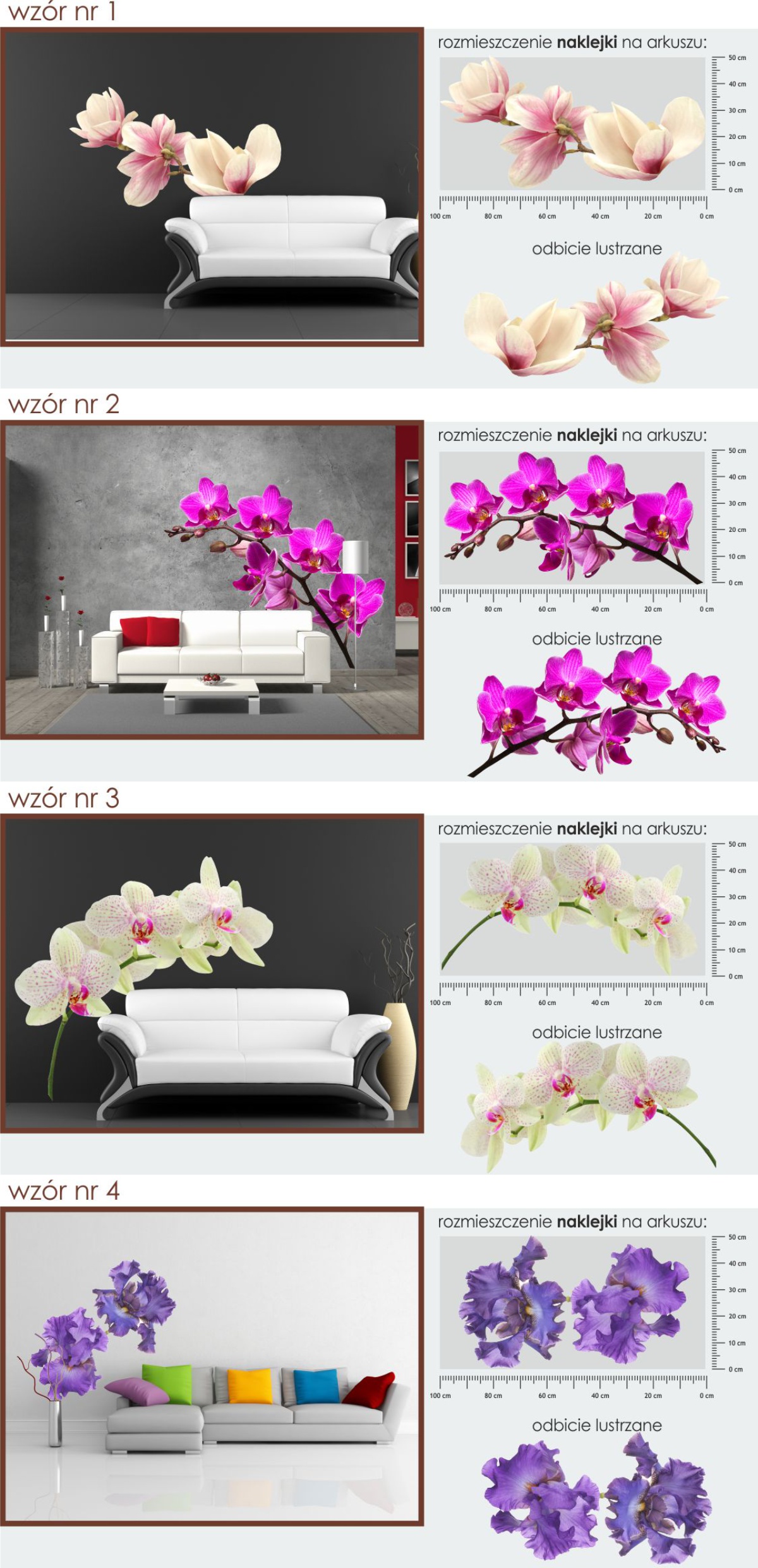 Naklejki ścienne KWIATY na ścianę KOLOROWE Bohater brak