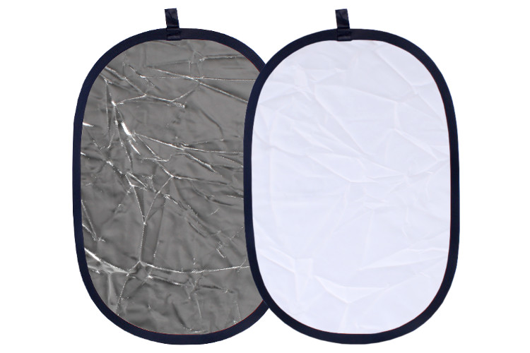 

Blenda 2w1 Owalna 60x90CM Srebrno-biała Etui