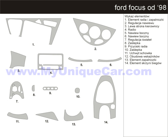FORD FOCUS OKLEINA KOKPITU KOKPIT OKLEINY 3D PANEL Width 40 cm
