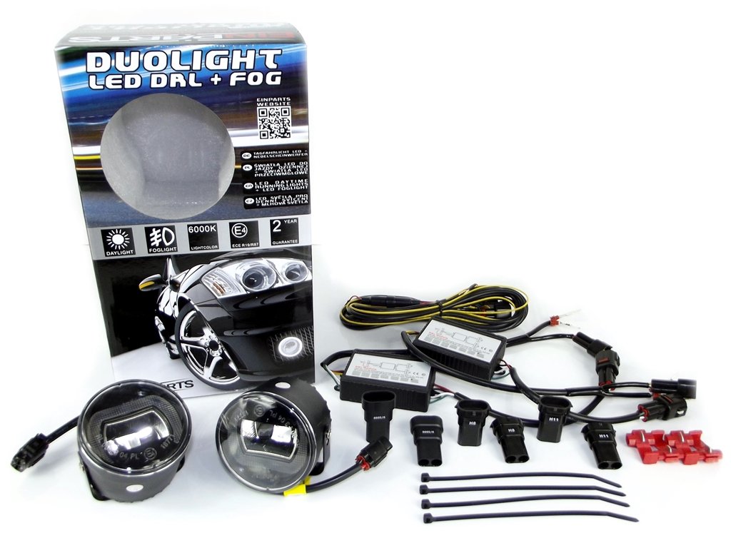 DUOLIGHT DL27 - DRL круглые светодиодные дневные ходовые огни + галогенные 2in1 d.7cm