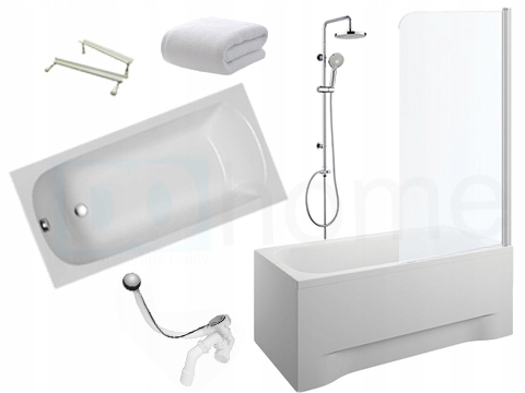 Polská vana Polimat 120x70 Paraván kryt Sprchový sifon