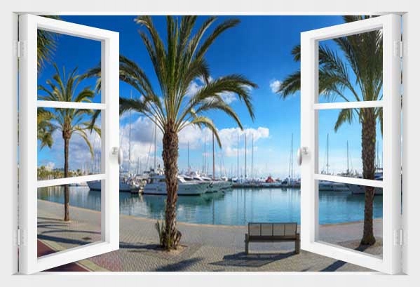 

Fototapeta 3D Okno Jachty Statki Ocean Widok Jacht