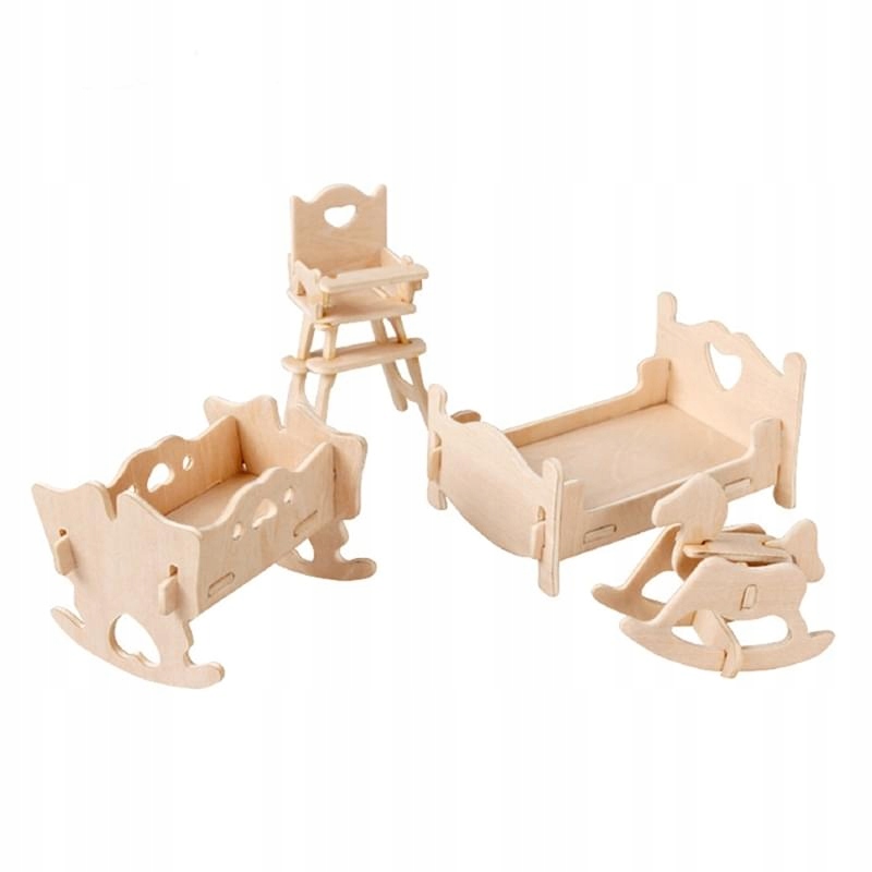PUZZLE MEBELKI DREWNIANE 3D POKÓJ DZIECIĘCY P010 Liczba elementów 25