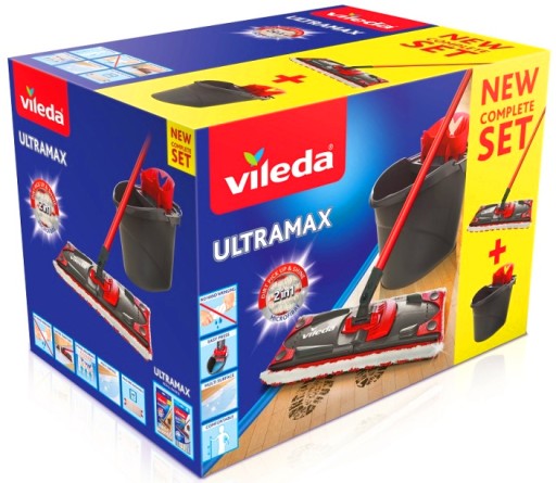 Mop Plochý Vileda UltraMax Set Kbelík Odšťavňovač