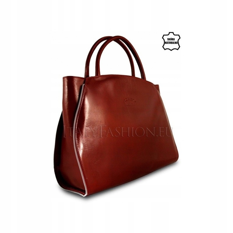 SKÓRZANA torebka WŁOSKA SKÓRA KUFEREK duża A4 HIT! Materiał dominujący skóra naturalna
