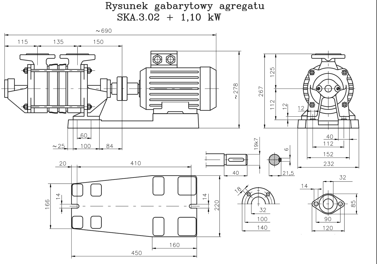Pompa grudziądzka SKA 3.02 bez silnika E3 HYDROS Producent inna