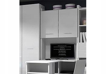 biurko narożne RAJ 1 z regałem -fronty w połysku Kolekcja RAJ