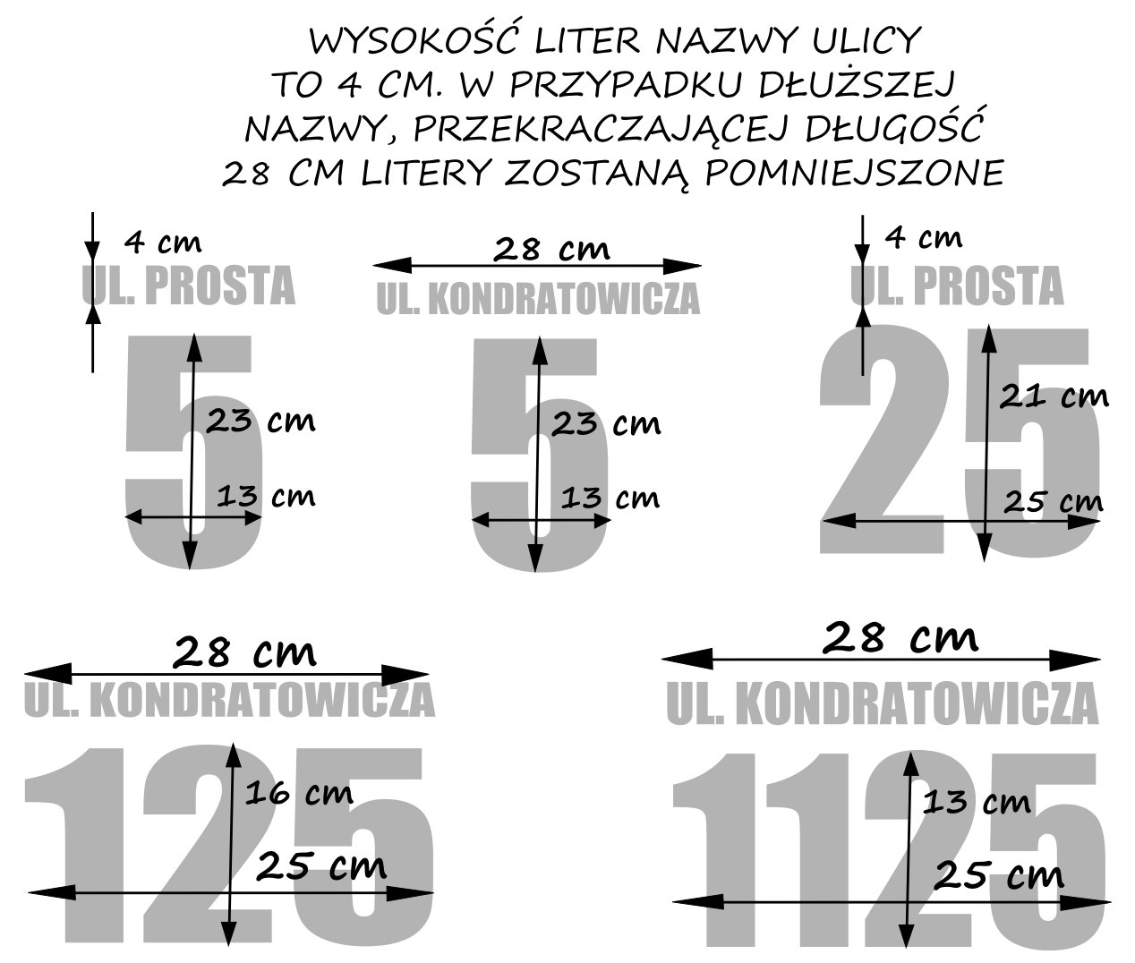 naklejka z numerem numer domu nazwa ulicy cyfry Szerokość produktu 25 cm