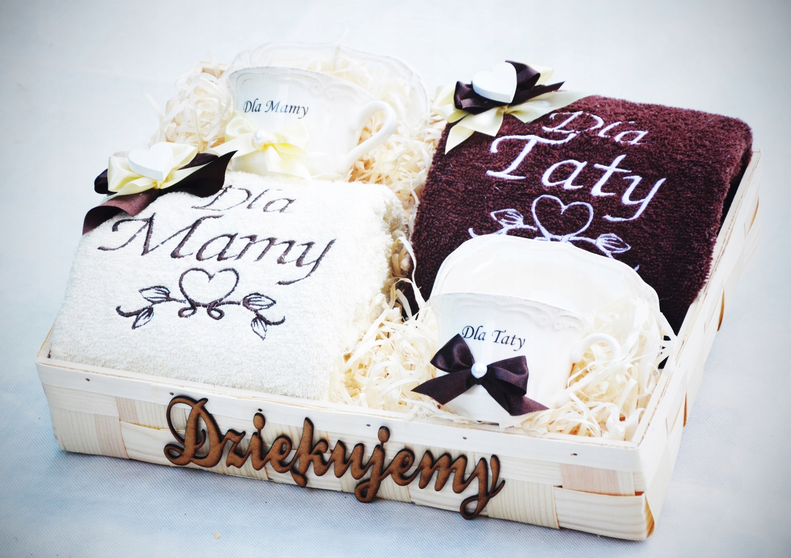 Podziękowania Dla Rodziców Ręczniki Haft Filiżanki Kod producenta Podziękowanie dla Mamy Taty