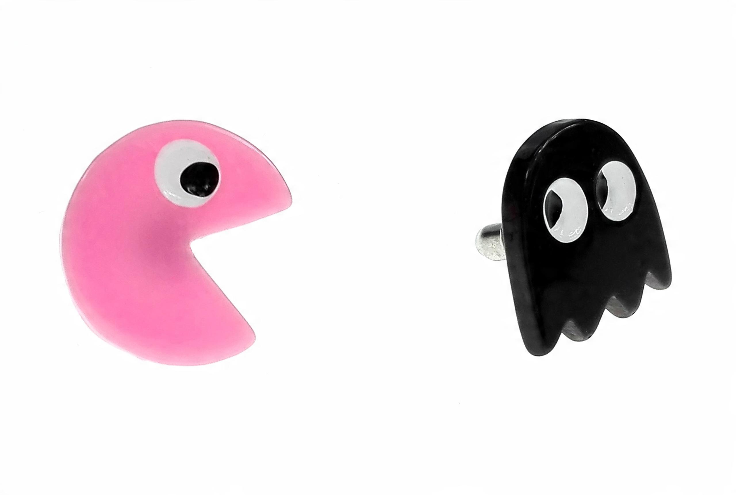 

Kolczyki Pac-Man jasnoróżowe czarne
