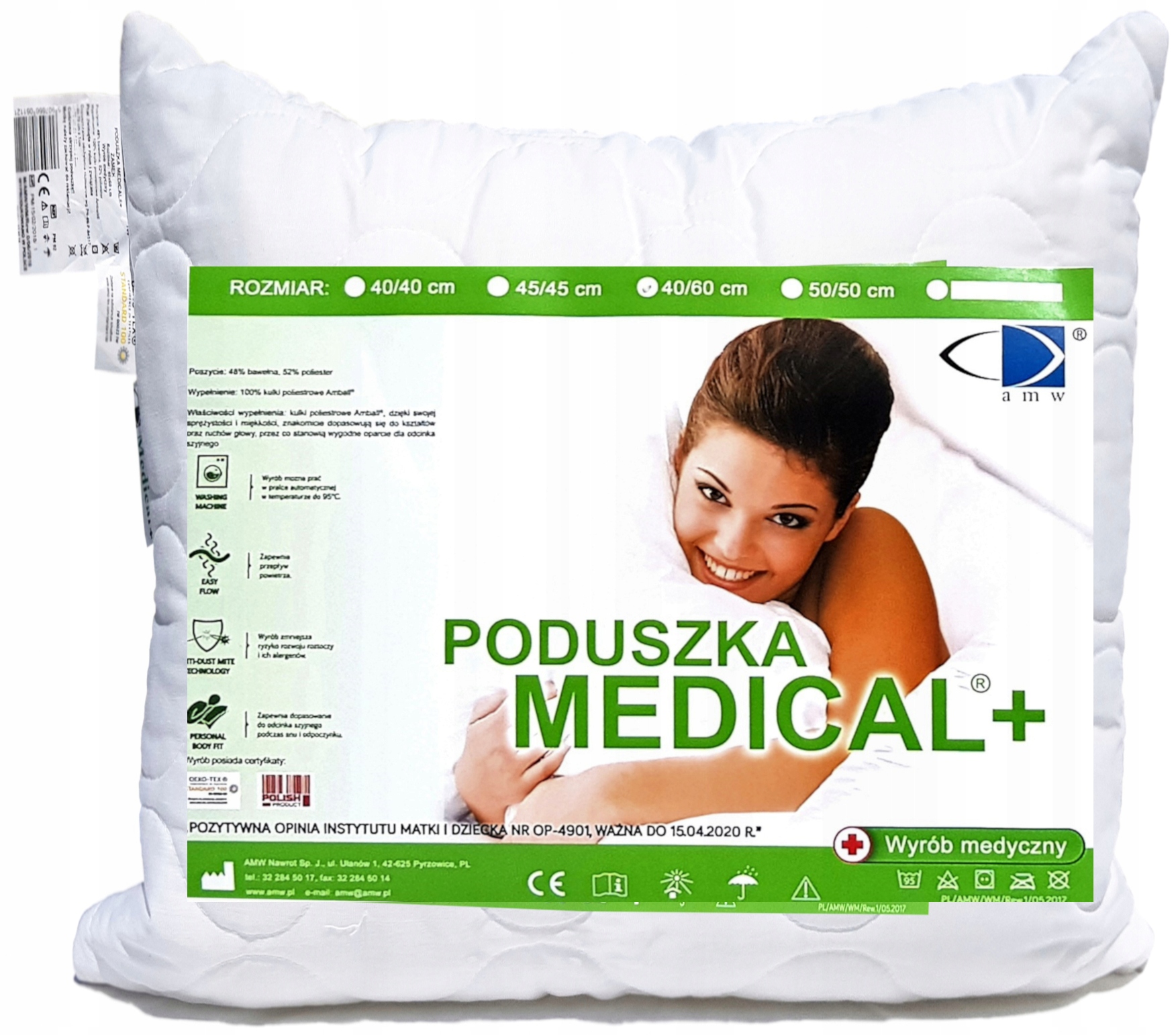 

Poduszka Jasiek 40x40 Medical Wyrób Medyczny 95°C