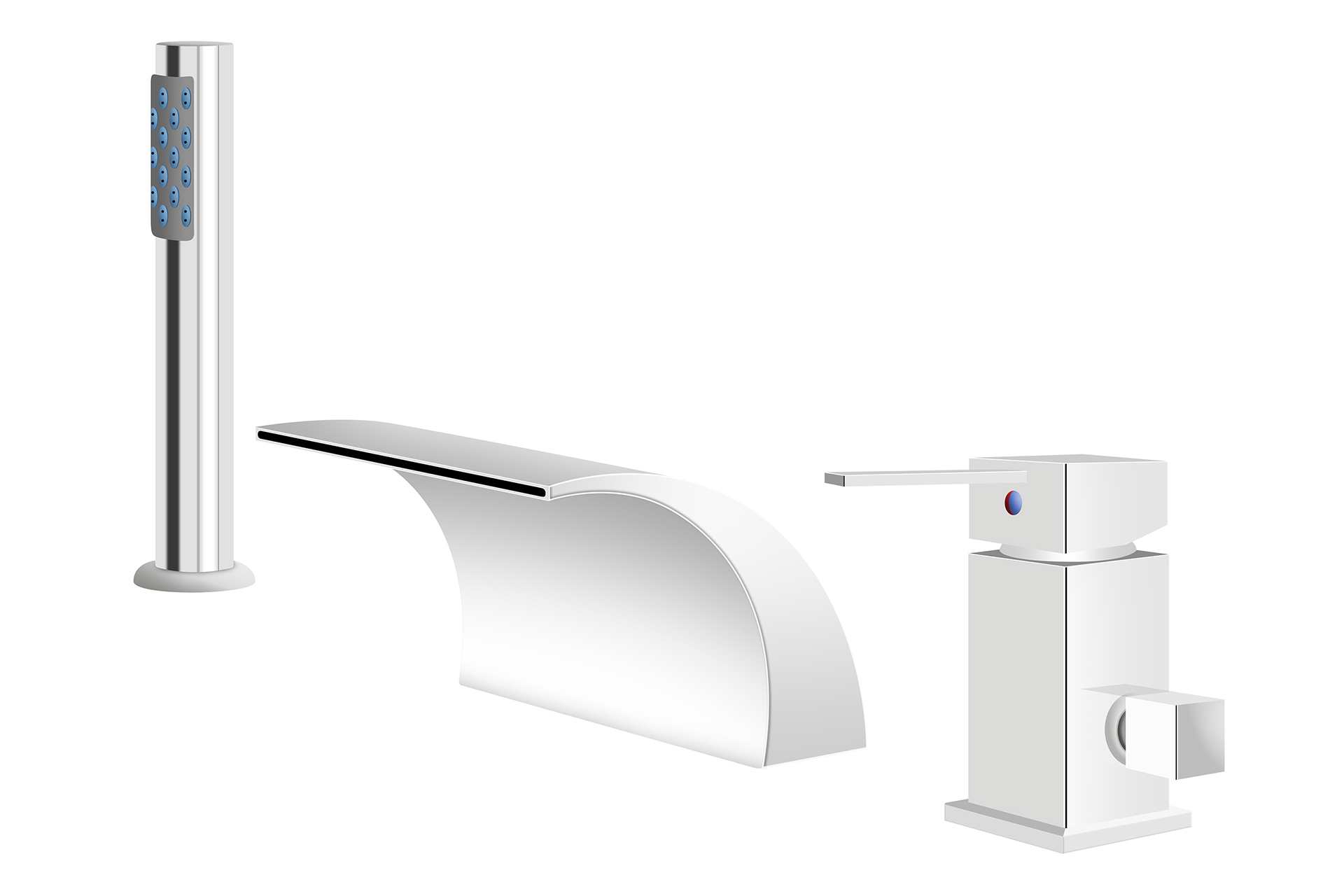 

Bateria Wannowa 3 Otworowa Stojąca Chrom Wodospad