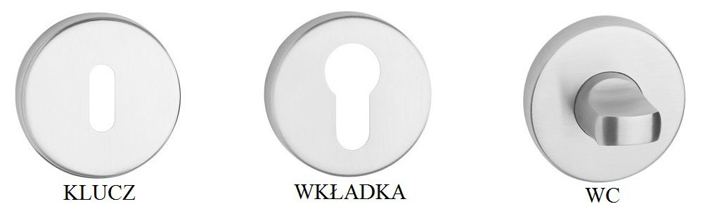 KLAMKA DO DRZWI JOWISZ KOŁO INOX - KOMPLET ROZET Kolor satyna