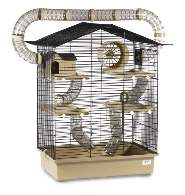 Levně Velká klec pro křečka hlodavce myšky patrový palác tunely domeček kolotoč