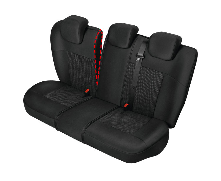 POKROWCE SAMOCHODOWE CZARNE KANAPA TYLNA M-L KPL Typ pokrowiec