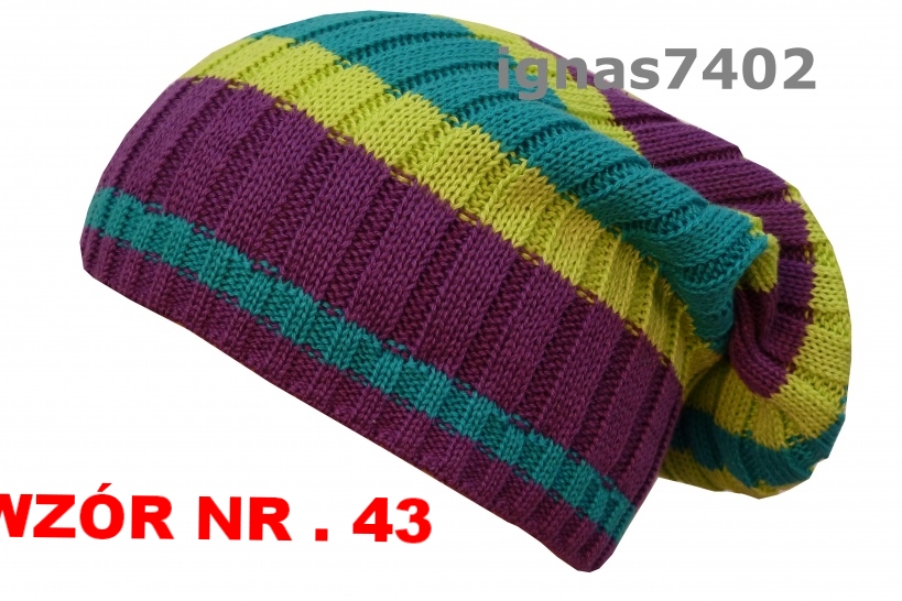 52-56 CZAPKA DZIEWCZĘCA W PASKI KRASNAL WIOSNA Rozmiar 52-56 cm