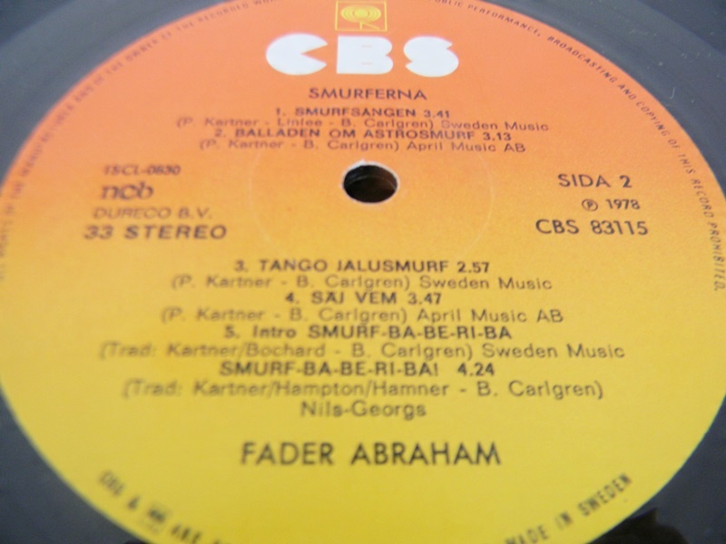 Fader Abraham Smurfy Smurferna Lp Cbs Vg Allegro Pl