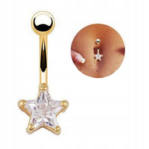 KOLCZYK DO PĘPKA PIERCING GWIAZDKA ZŁOTY SREBRNY Marka Inna marka