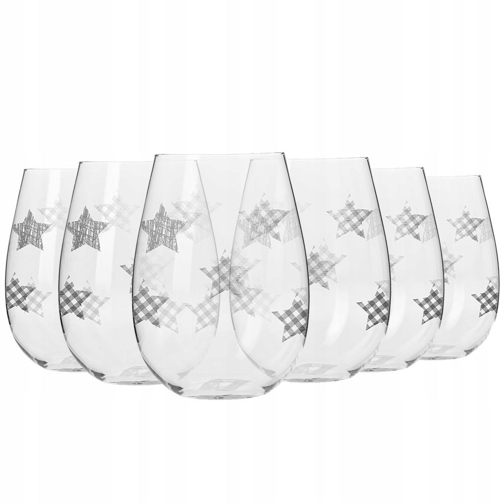 

Szklanki Star Krosno srebrne gwiazdki 6 szt 500 ml
