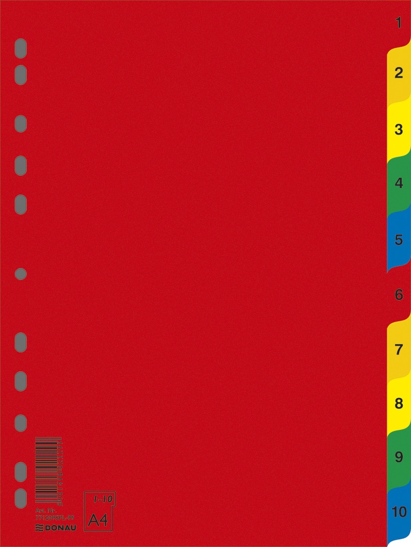 

Przekładki Donau, Pp, A4, 230X297MM, 1-10, 10 Kart