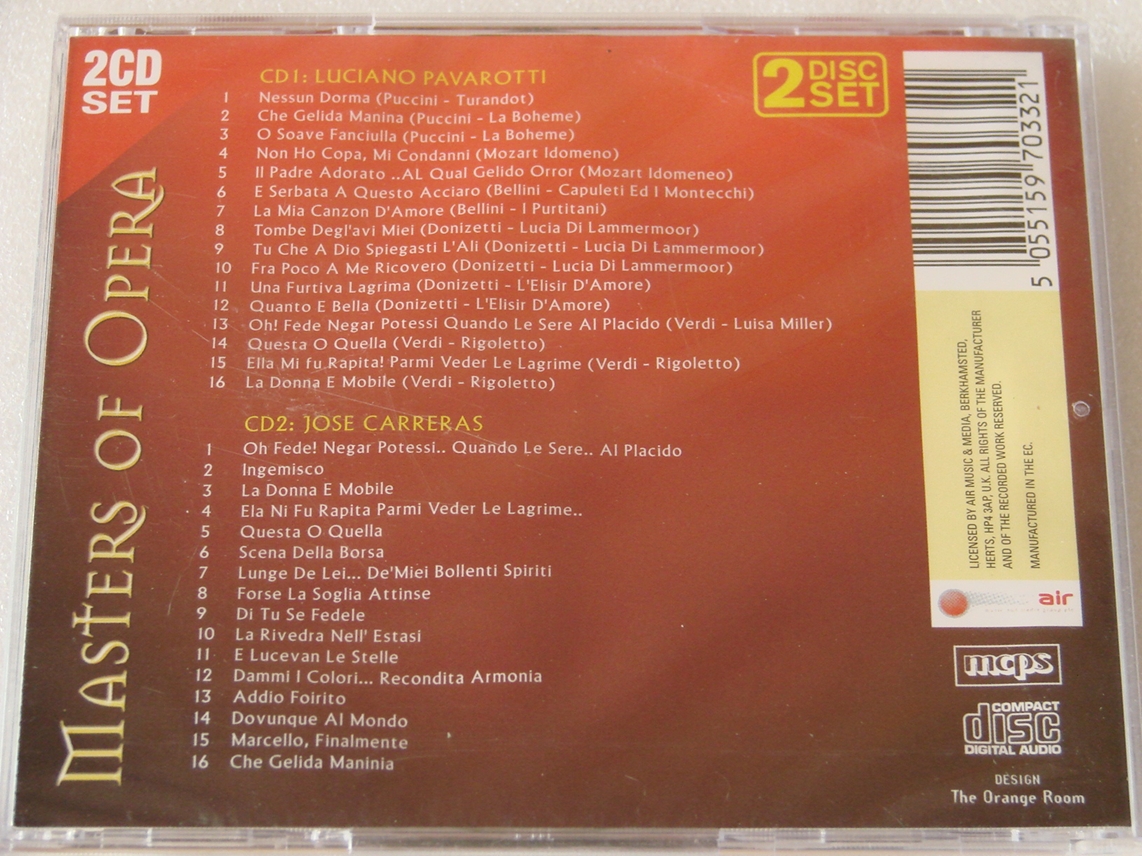 Pavarotti Carreras - Masters Of Opera 2xCD NOWA Gatunek opera, operetka