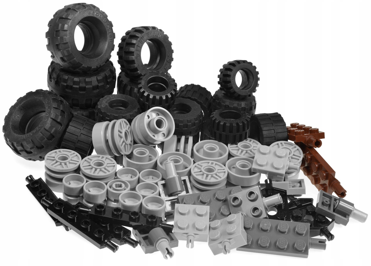 

Lego 60 elementy: Koła i Osie kółka Opony Nowe