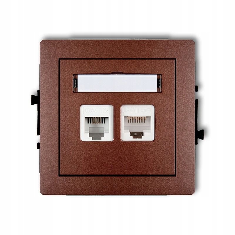 Zásuvka RJ11+RJ45 hnědá 9DGTK Deco Karlik