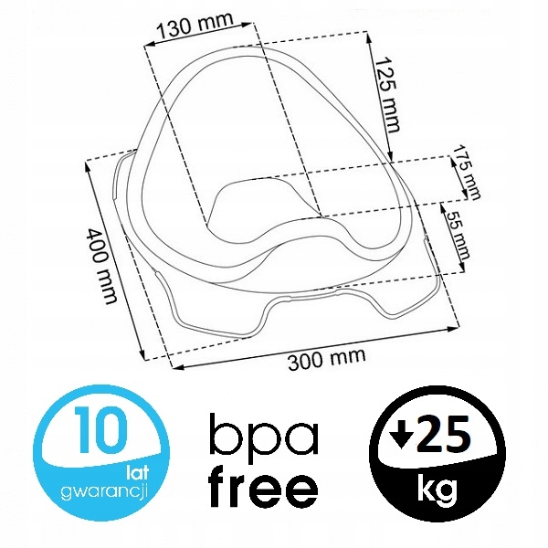 NAKŁADKA SEDESOWA ANTYPOŚLIZGOWA toaleta wc FARMA Długość 40 cm