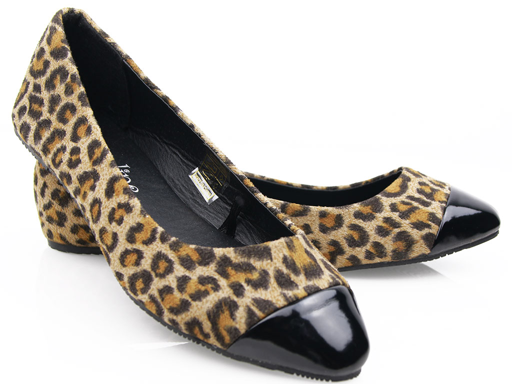 

Balerinki Szpic Lakier + Zamsz Leopard H1 1235 39