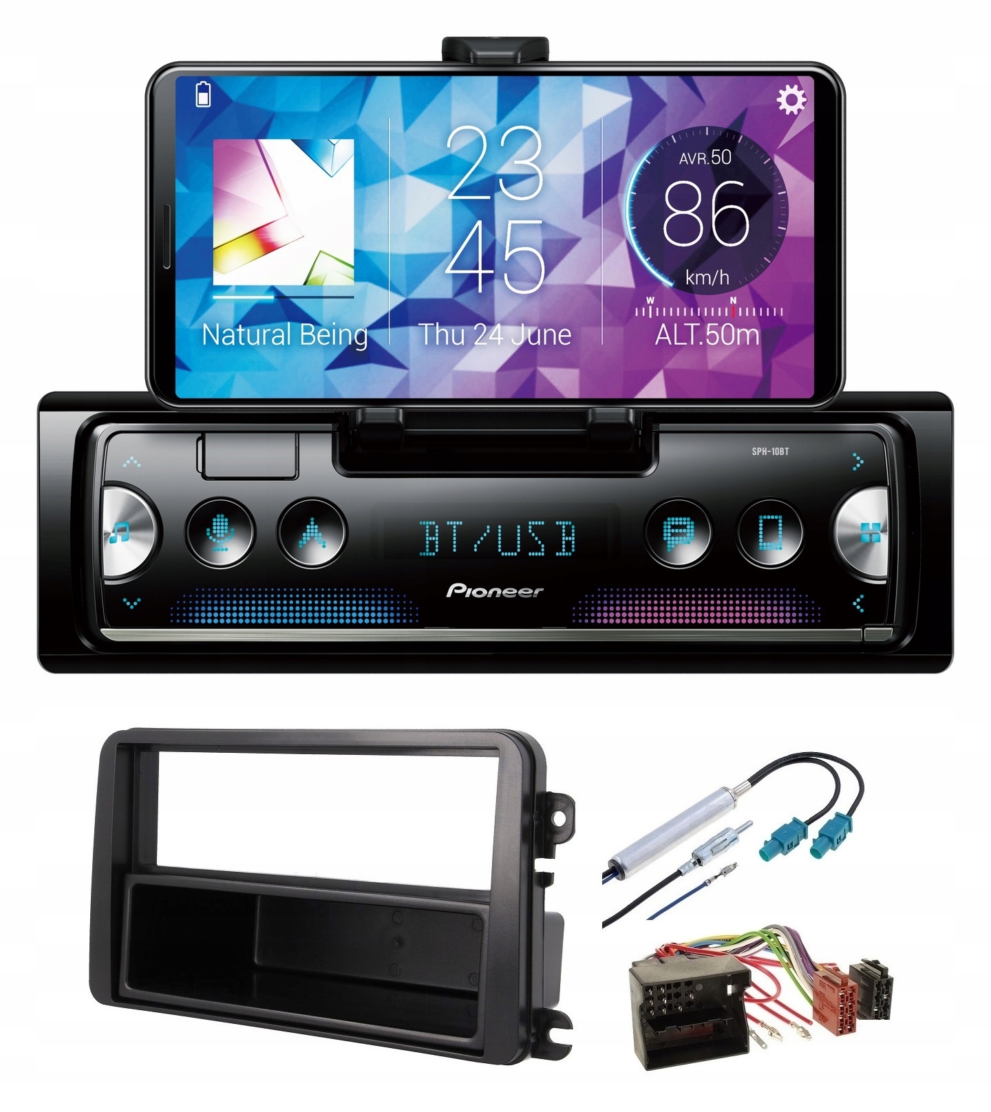 Pioneer SPH-10BT Bluetooth autorádio Aux Vw Golf 5 Passat B6 Caddy