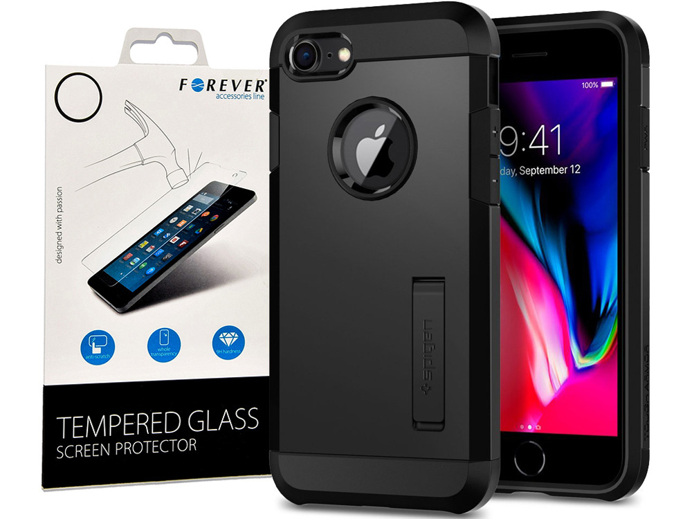 

Etui +szkło do iPhone 8/7, Spigen, case cover, TA2