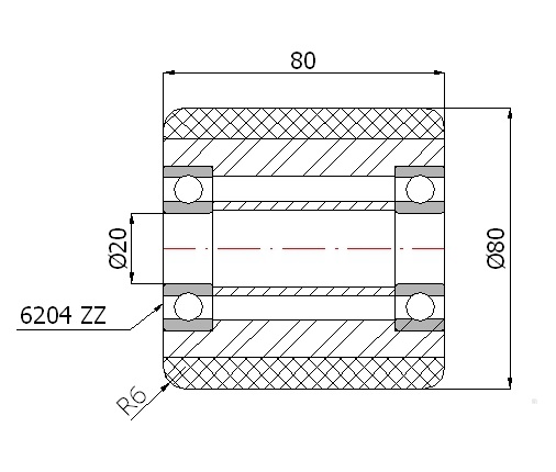 ROLKA ROLKI DO WÓZKA PALETOWEGO PALECIAKA 80x80 mm Marka Zabi