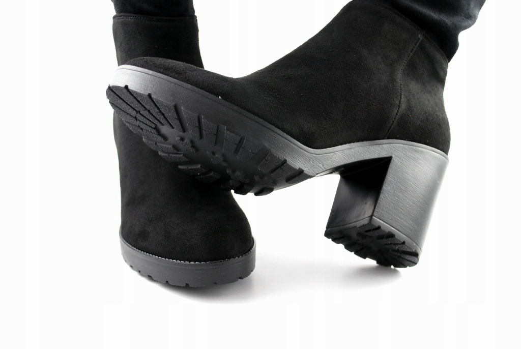 -20% RYŁKO 7IXC0 Kozaki na słupku czarne lycra 36 Oryginalne opakowanie producenta pudełko