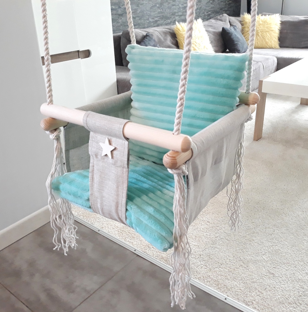 Huśtawka dla dzieci z oparciem DoM ogród kolory Wysokość produktu 32 cm