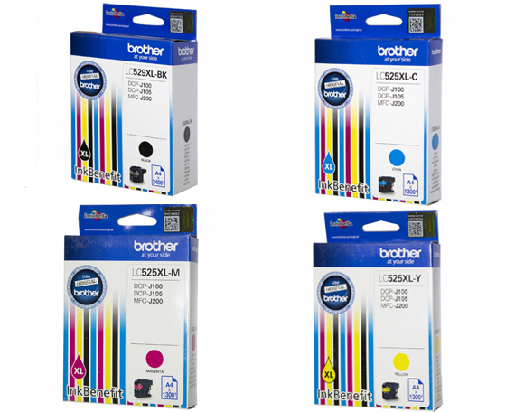 4x tusz org. Brother LC-529 LC-525 Cmyk J100 J105