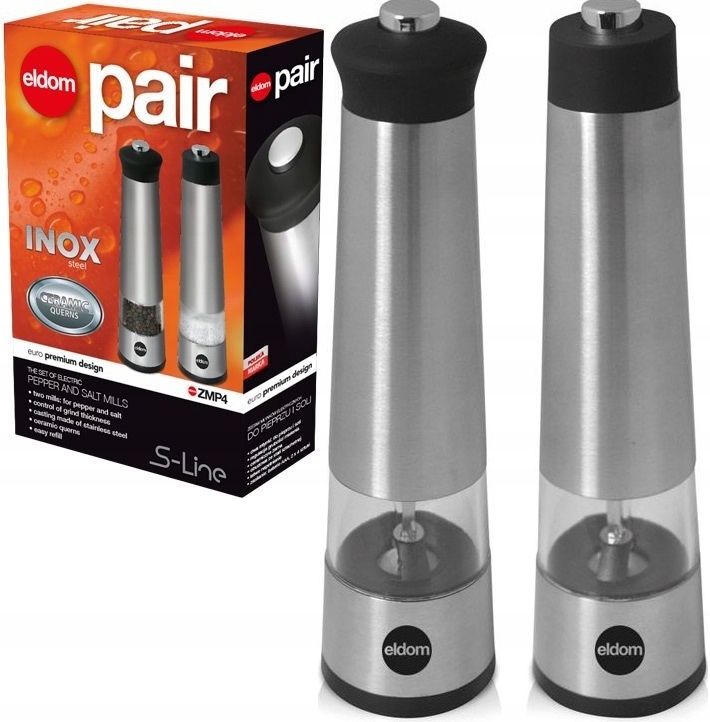 

Eldom 2 młynki do soli i pieprzu ZMP4 stal inox