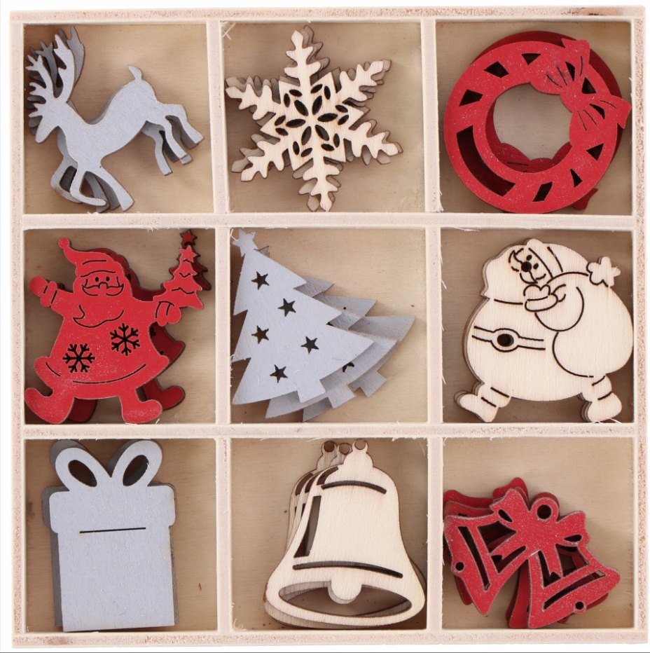 

DREWNIANE_zawieszki_RENIFERY CHOINKA_DZWONEK_27szt