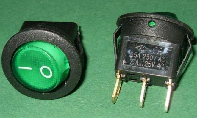 Przełącznik podświet okrągły 12V Zielony (0258) Producent PE