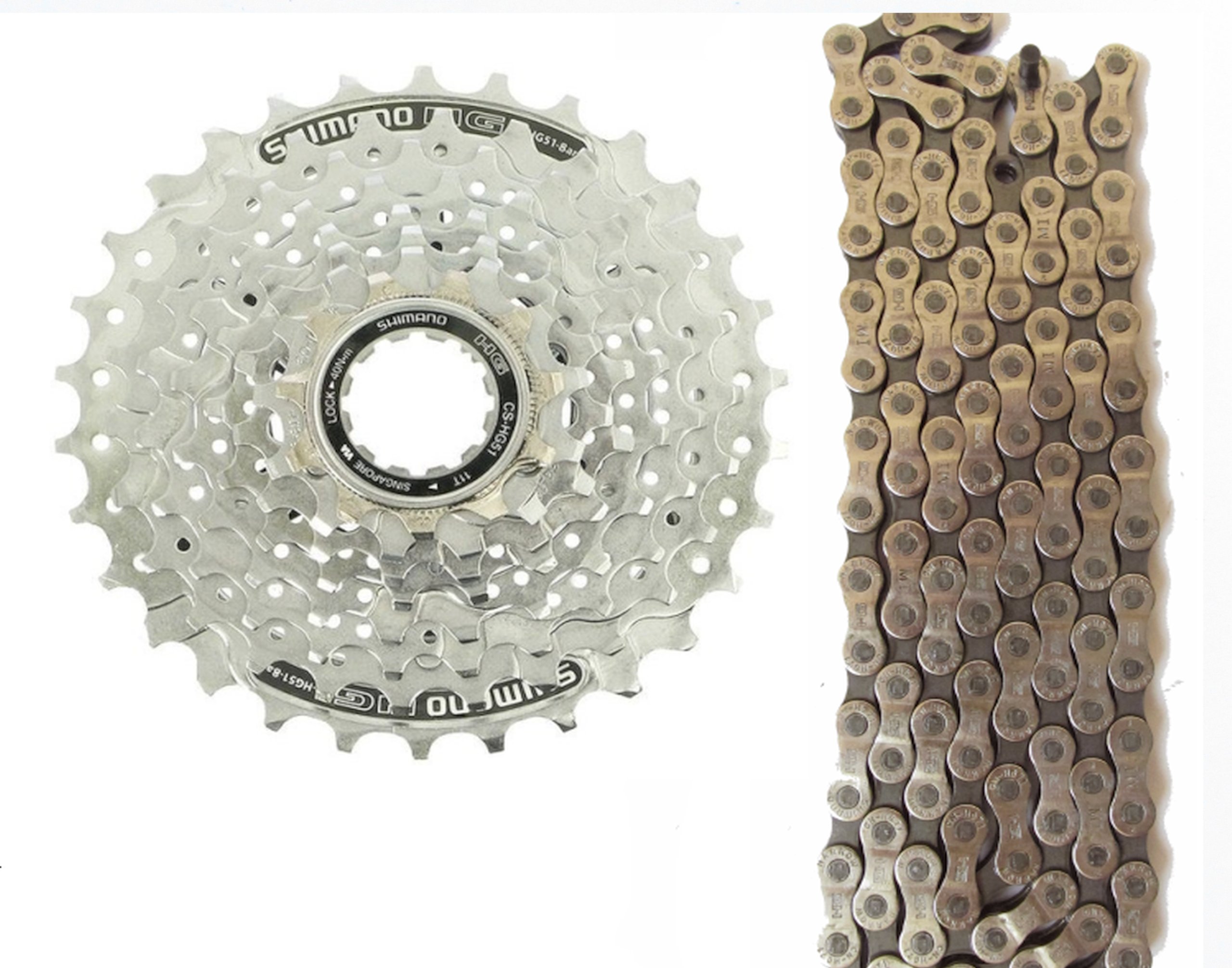 

Zestaw 8 rz Shimano CS-HG51 11-32 + CN-HG71 Oem